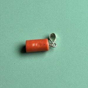 Vintage coral and sterling silver pendant